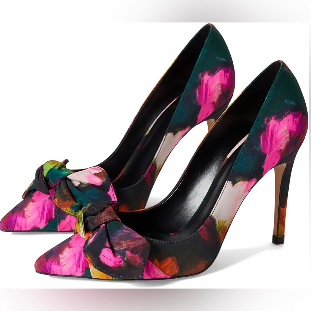 Ted Baker Women's Ryoh Pointed Toe Bow Accent Art Print High Heel Pumps